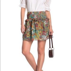 COPY - Walter Baker Teal Bloom Hudd Ruffle Skirt / Size Small